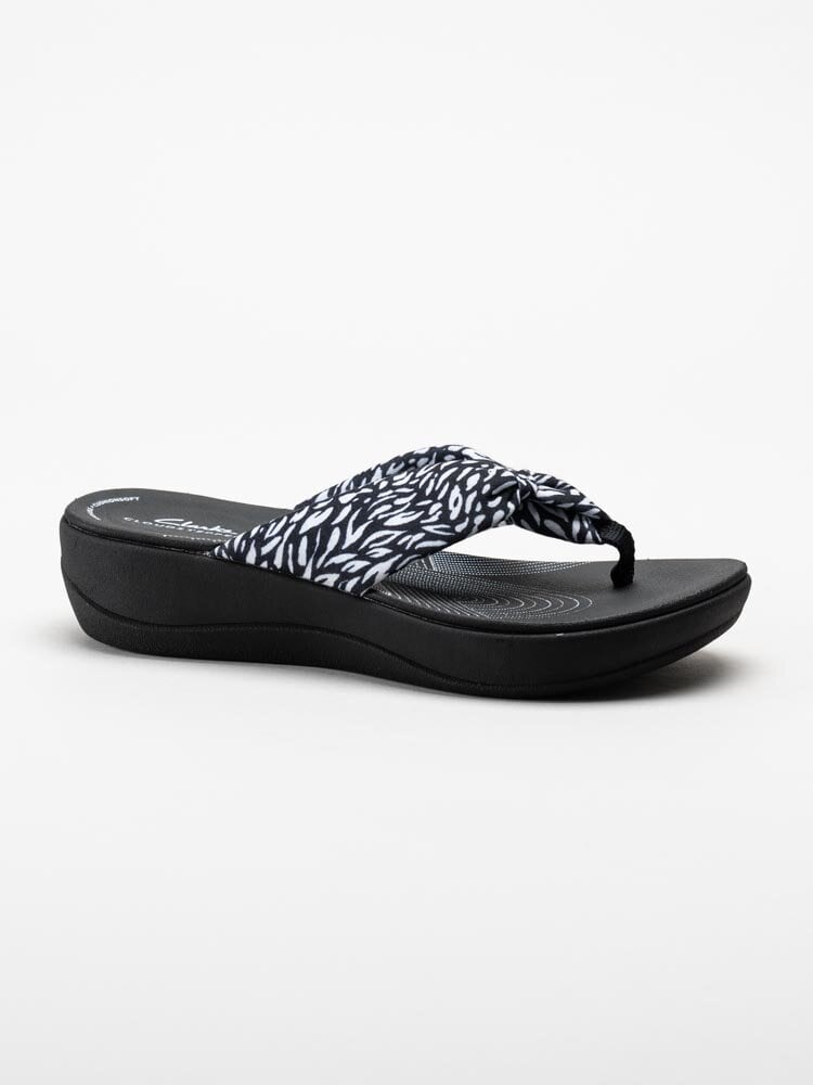 Clarks - Arla Glison 2 - Svart vita flip flop i textil