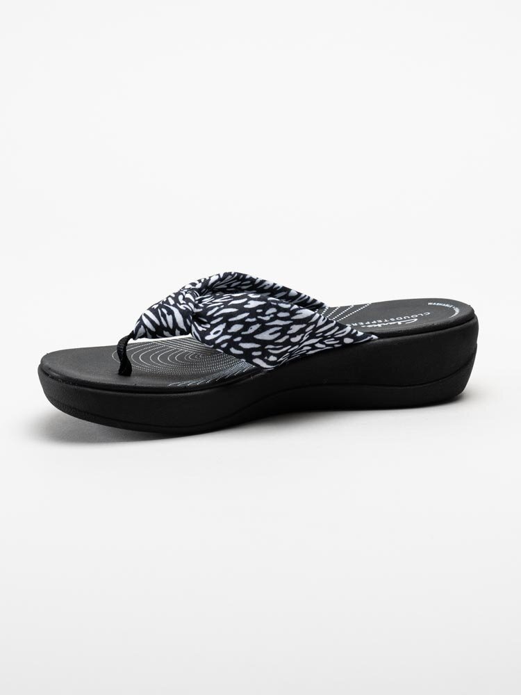 Clarks - Arla Glison 2 - Svart vita flip flop i textil