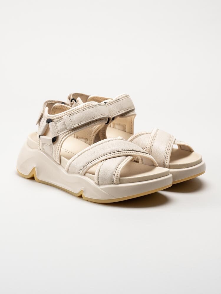 Ecco - Chunky Sandal - Ljusbeige chunky sandaler i skinn