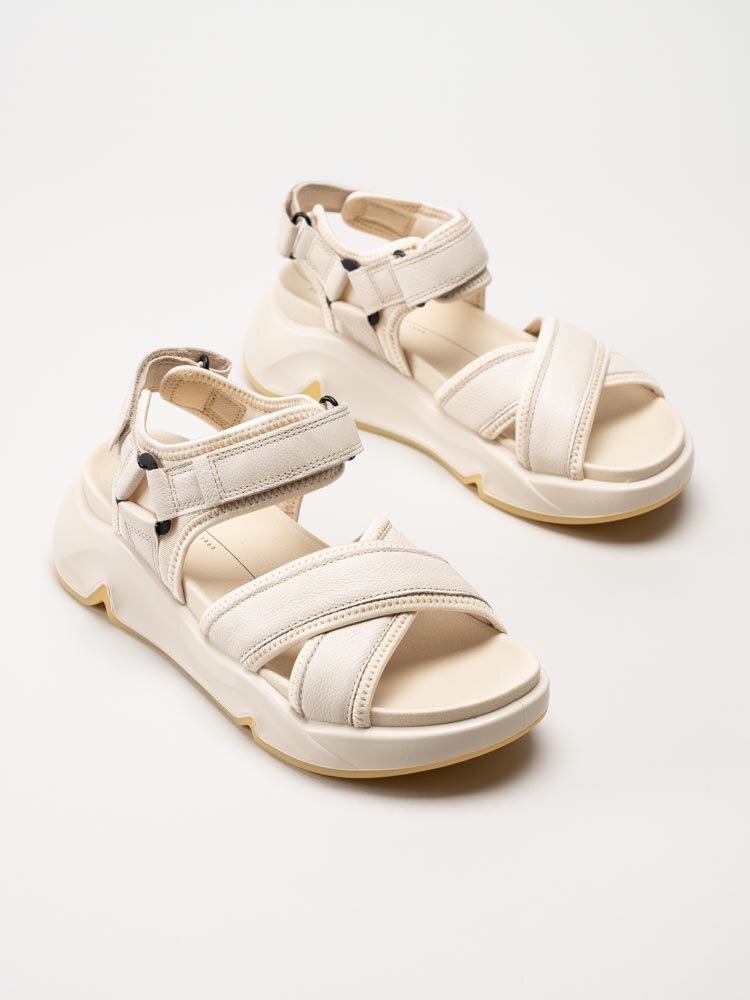 Ecco - Chunky Sandal - Ljusbeige chunky sandaler i skinn