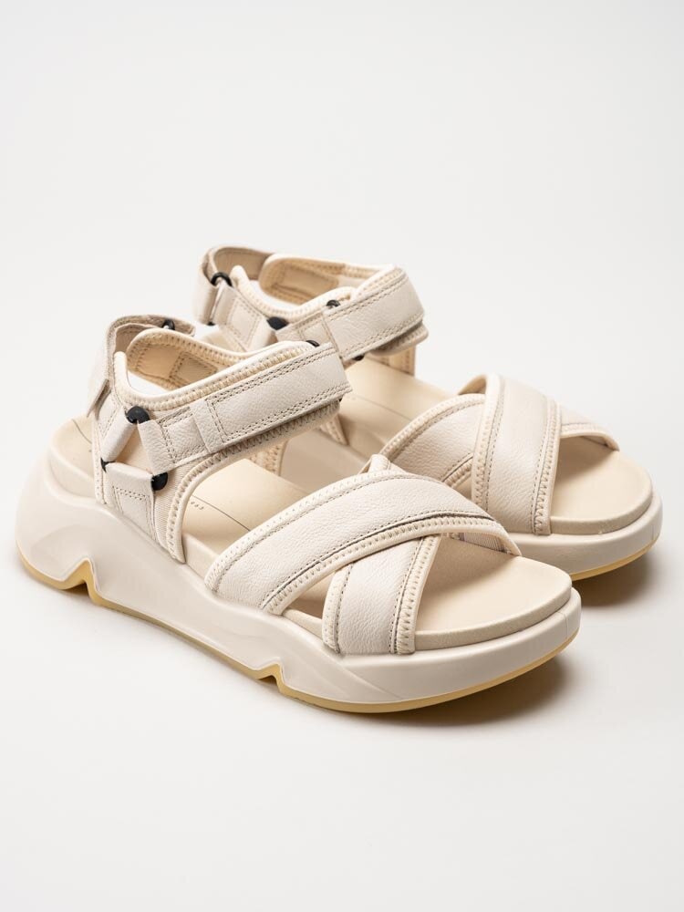 Ecco - Chunky Sandal - Ljusbeige chunky sandaler i skinn