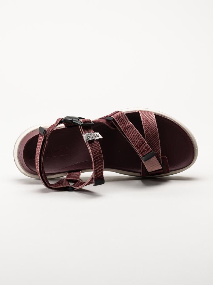 Ecco - Exowrap W 3S - Vinröda sportiga sandaler i återvunnen textil