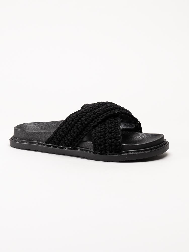 Donna Girl - Svarta sandaler med korslagda remmar