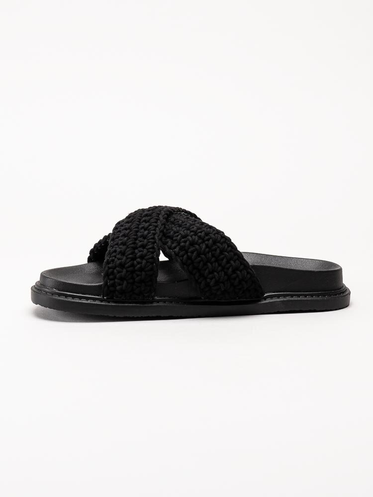 Donna Girl - Svarta sandaler med korslagda remmar