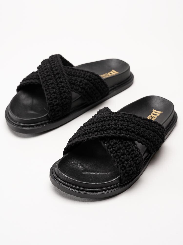Donna Girl - Svarta sandaler med korslagda remmar