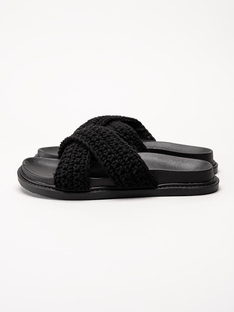 Donna Girl - Svarta sandaler med korslagda remmar