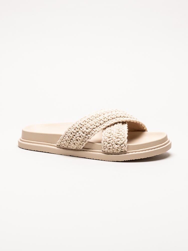 Donna Girl - Beige sandaler med korslagda remmar