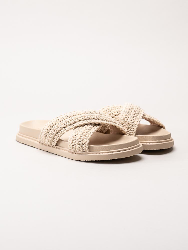 Donna Girl - Beige sandaler med korslagda remmar
