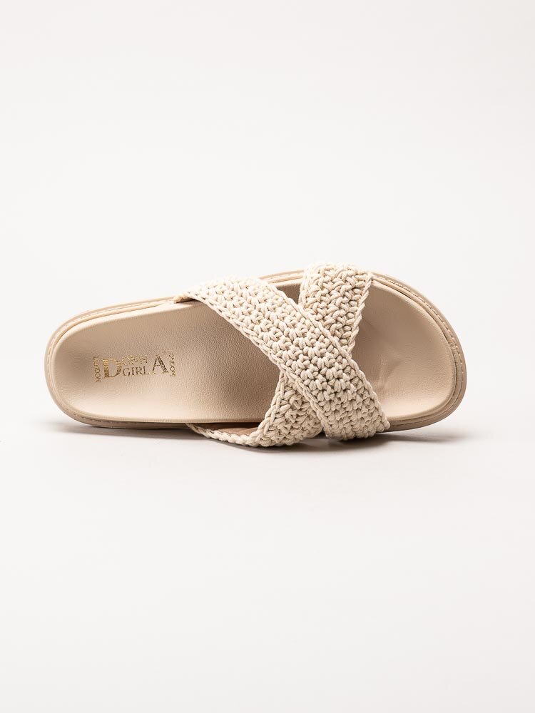 Donna Girl - Beige sandaler med korslagda remmar