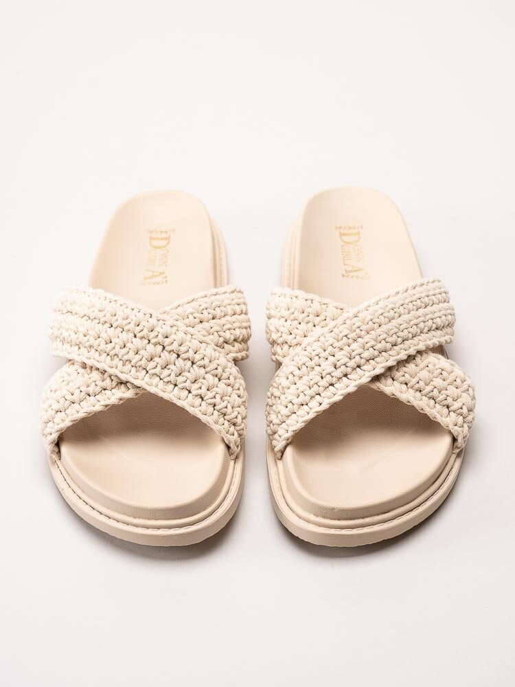 Donna Girl - Beige sandaler med korslagda remmar
