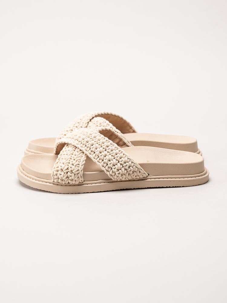 Donna Girl - Beige sandaler med korslagda remmar