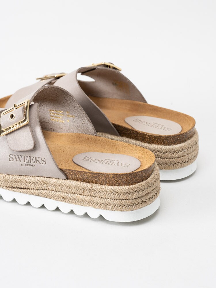 Sweeks - Sonja - Beige slip in sandaler med repklädd sula