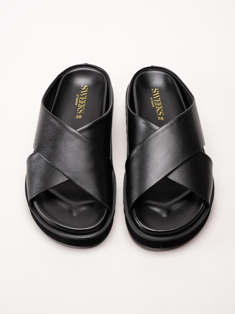 Sweeks - Aina - Svarta slip in sandaler i skinn