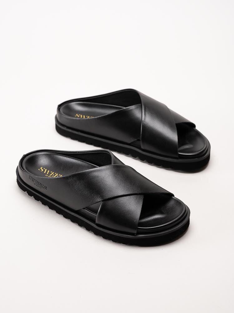 Sweeks - Aina - Svarta slip in sandaler i skinn