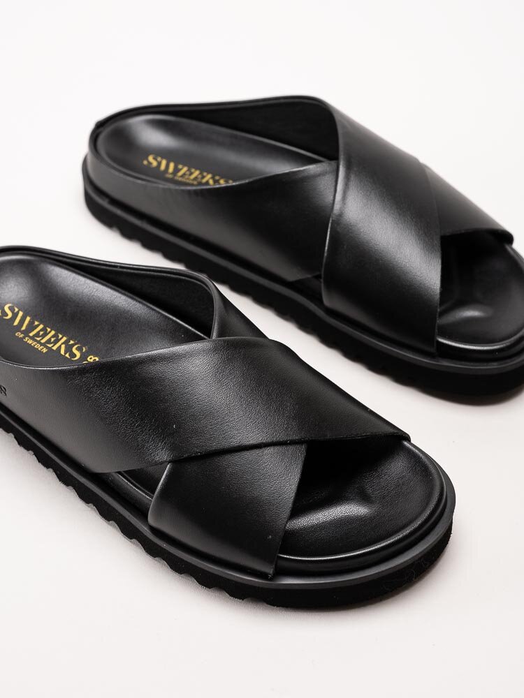 Sweeks - Aina - Svarta slip in sandaler i skinn