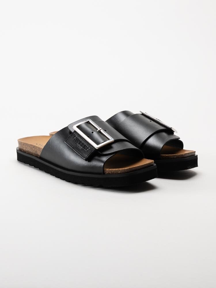 Sweeks - Bodil - Svarta slip in sandaler i skinn