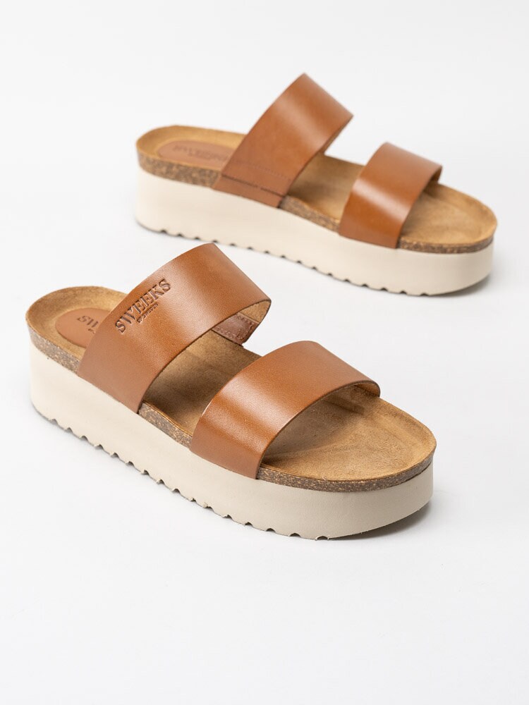 Sweeks - Hedda - Bruna slip in sandaler i skinn