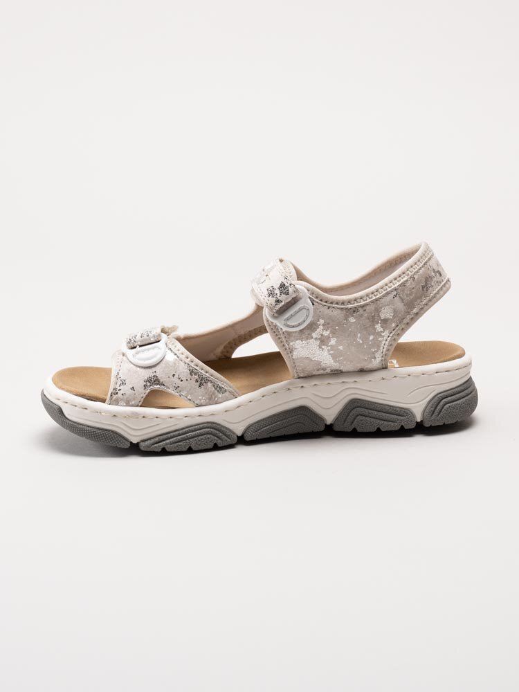 Rieker - Ljusbeige sandaler i skinnimitation