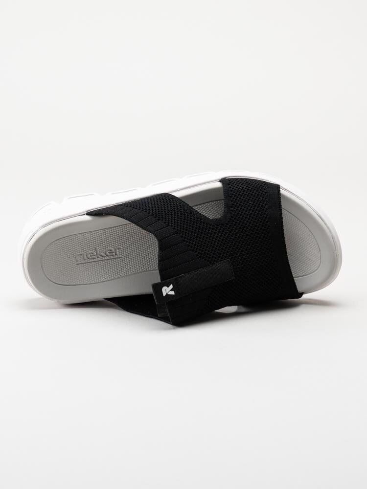 Rieker Evolution - Svarta slip in sandaler i textil