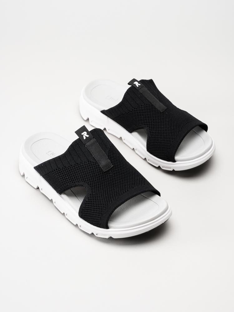 Rieker Evolution - Svarta slip in sandaler i textil