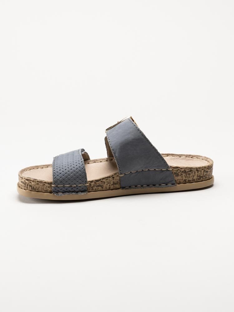 Rieker - Blå slip-in sandaler i nubuck