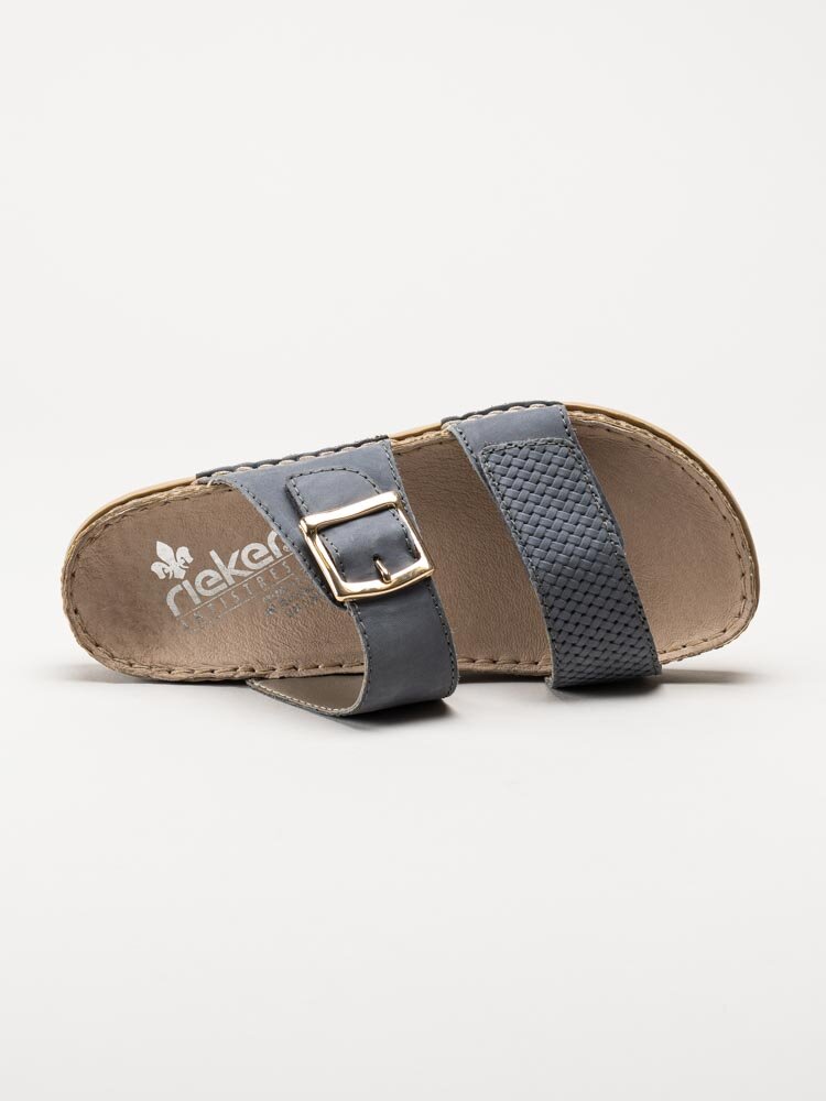 Rieker - Blå slip-in sandaler i nubuck