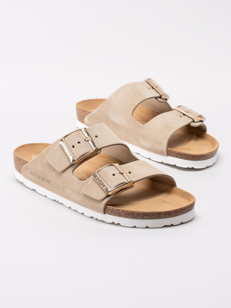 Rohde - Alba - Beige slip in sandaler i mocka