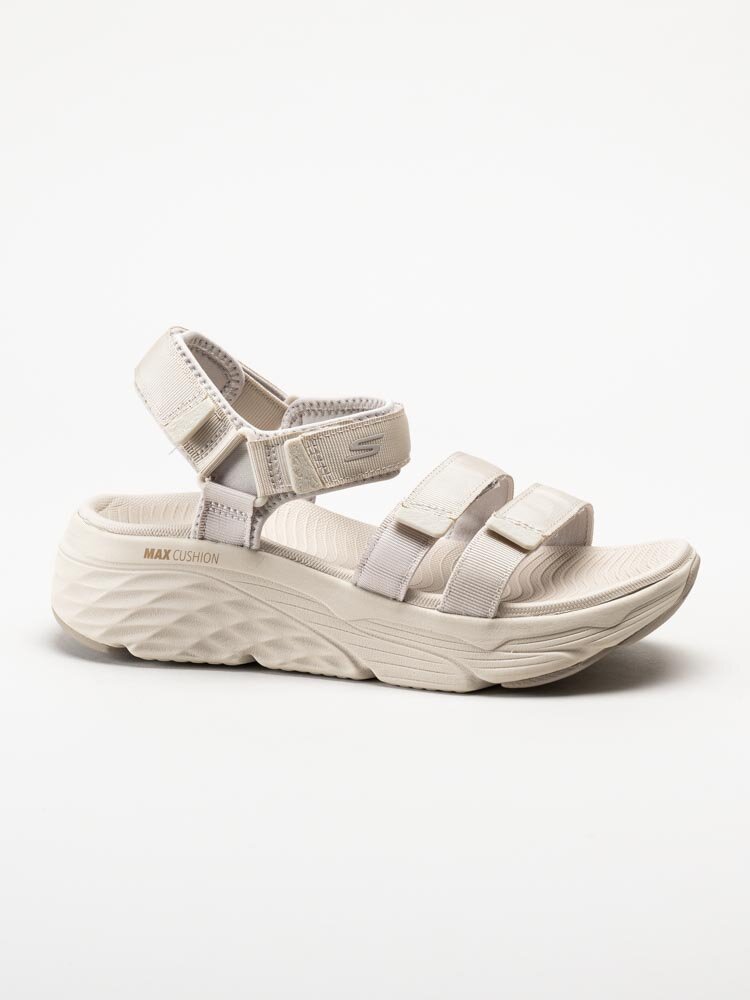 Skechers - Max Cushioning Lured - Beige remsandaler i textil