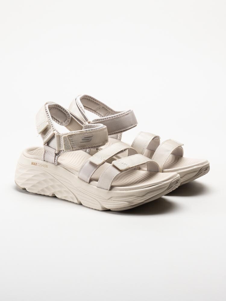 Skechers - Max Cushioning Lured - Beige remsandaler i textil