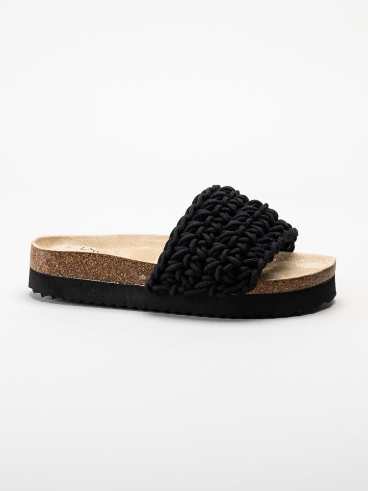 Duffy - Svarta slip in sandaler i virkad textil