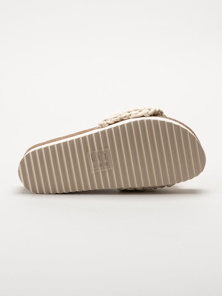 Duffy - Off white slip in sandaler i virkad textil