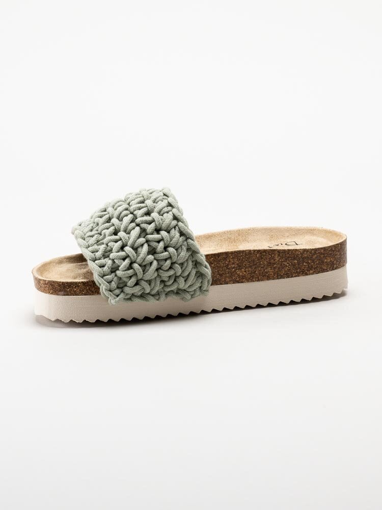 Duffy - Gröna slip in sandaler i virkad textil