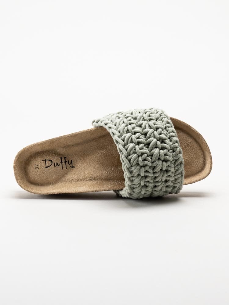 Duffy - Gröna slip in sandaler i virkad textil