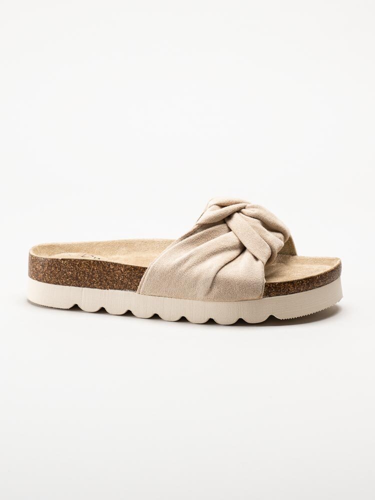 Duffy - Beige slip in sandal med mjuk knut
