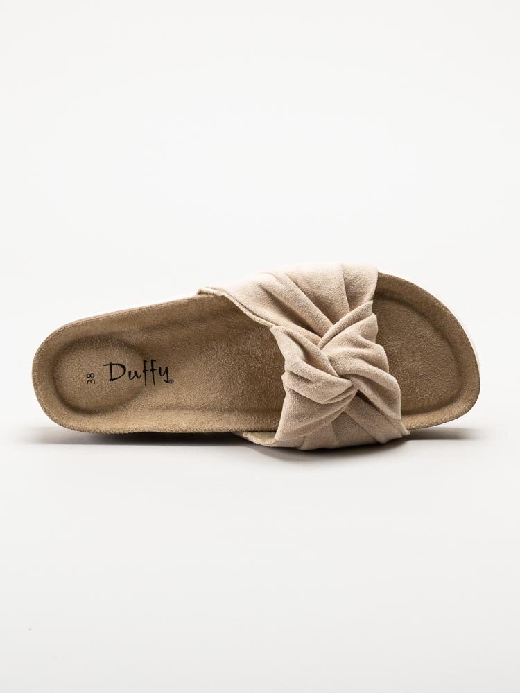 Duffy - Beige slip in sandal med mjuk knut