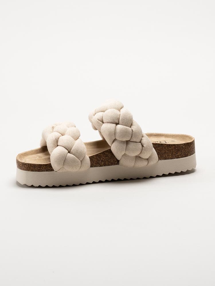 Duffy - Beige slip in sandaler med flätade remmar