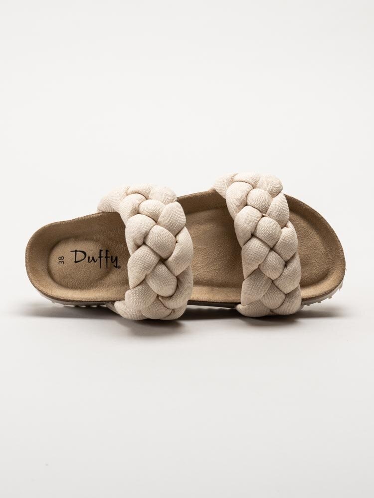 Duffy - Beige slip in sandaler med flätade remmar