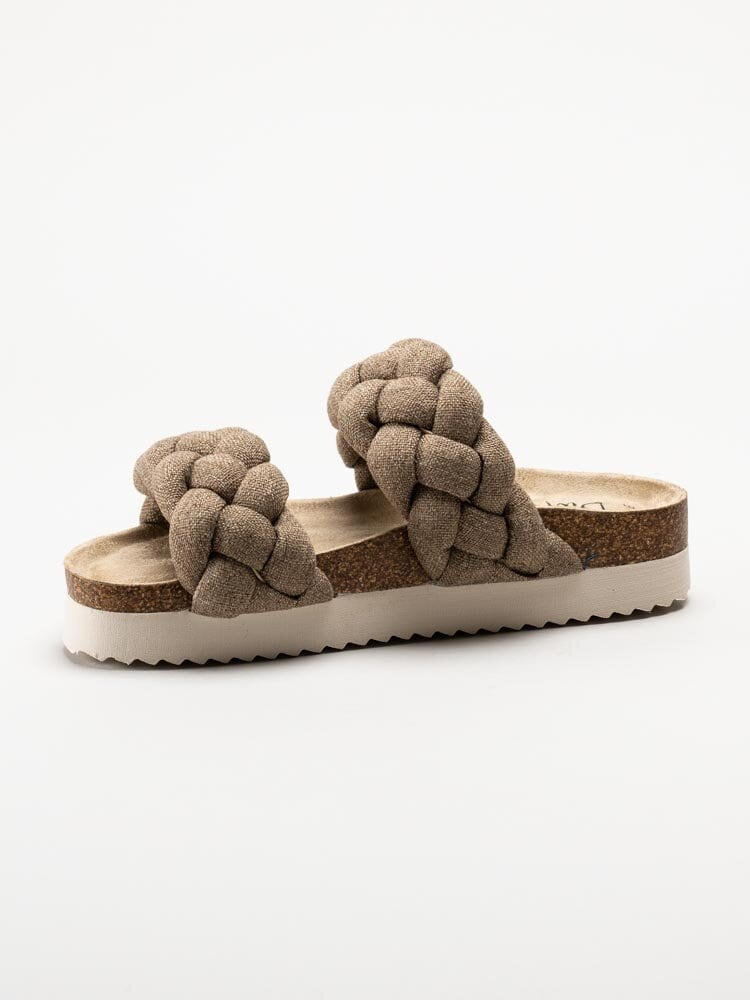 Duffy - Bruna slip in sandaler med flätade remmar