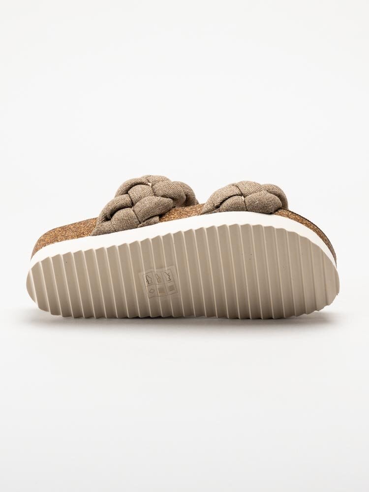 Duffy - Bruna slip in sandaler med flätade remmar