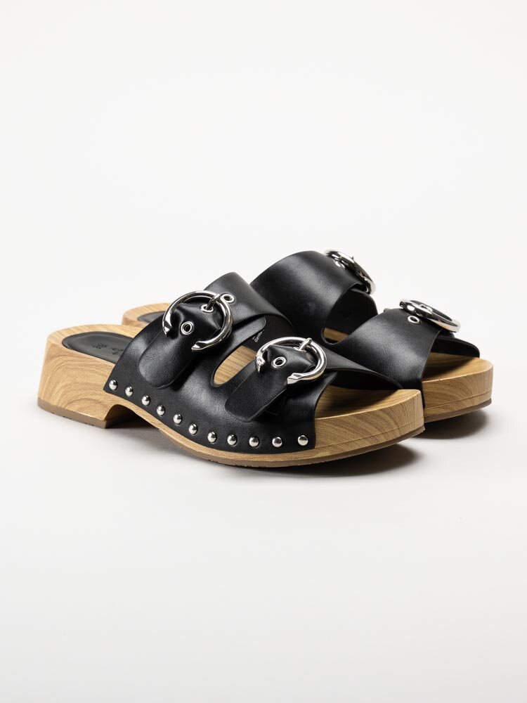 Tamaris - Svarta slipp in Clogs i syntet