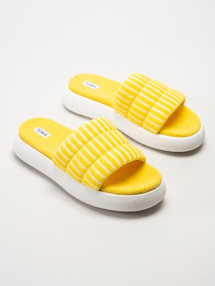 Toms - Alpargata Mallow Slide - Gula slip in tofflor i frottétyg