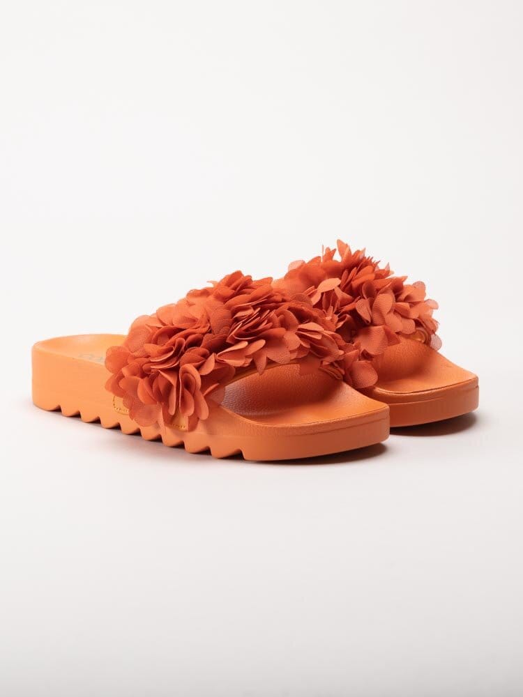 Colors of California - Orange slip in sandaler med blommotiv