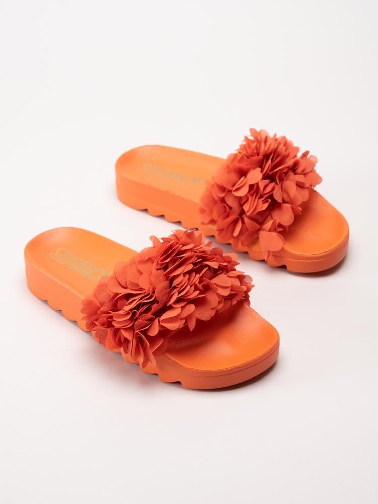 Colors of California - Orange slip in sandaler med blommotiv