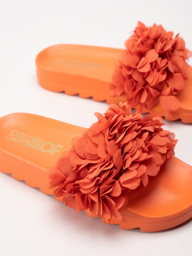 Colors of California - Orange slip in sandaler med blommotiv