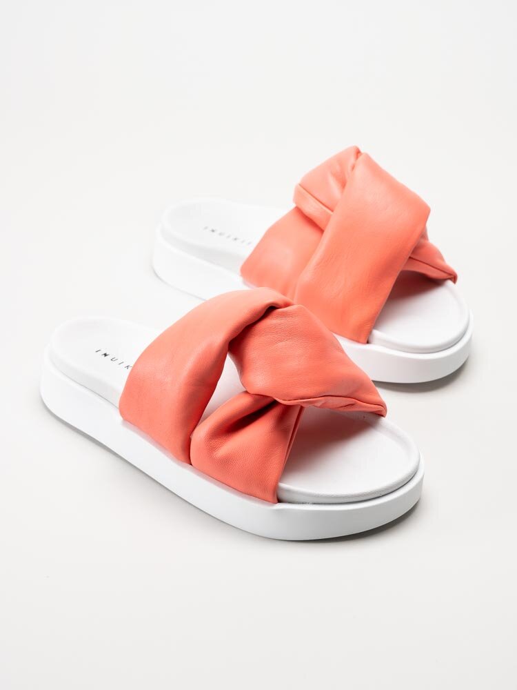 Inuikii - Soft Crossed - Korallfärgade slip in sandaler i skinn