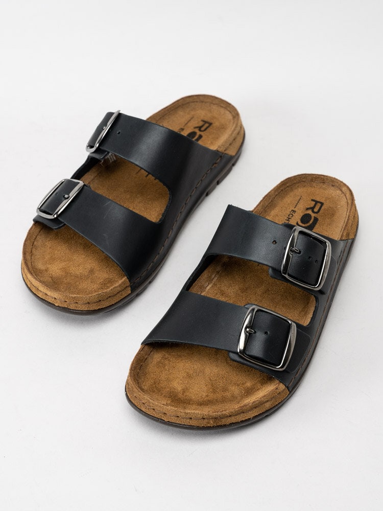 Rohde - Rodigo-D - Svarta klassiska sandaler i skinn