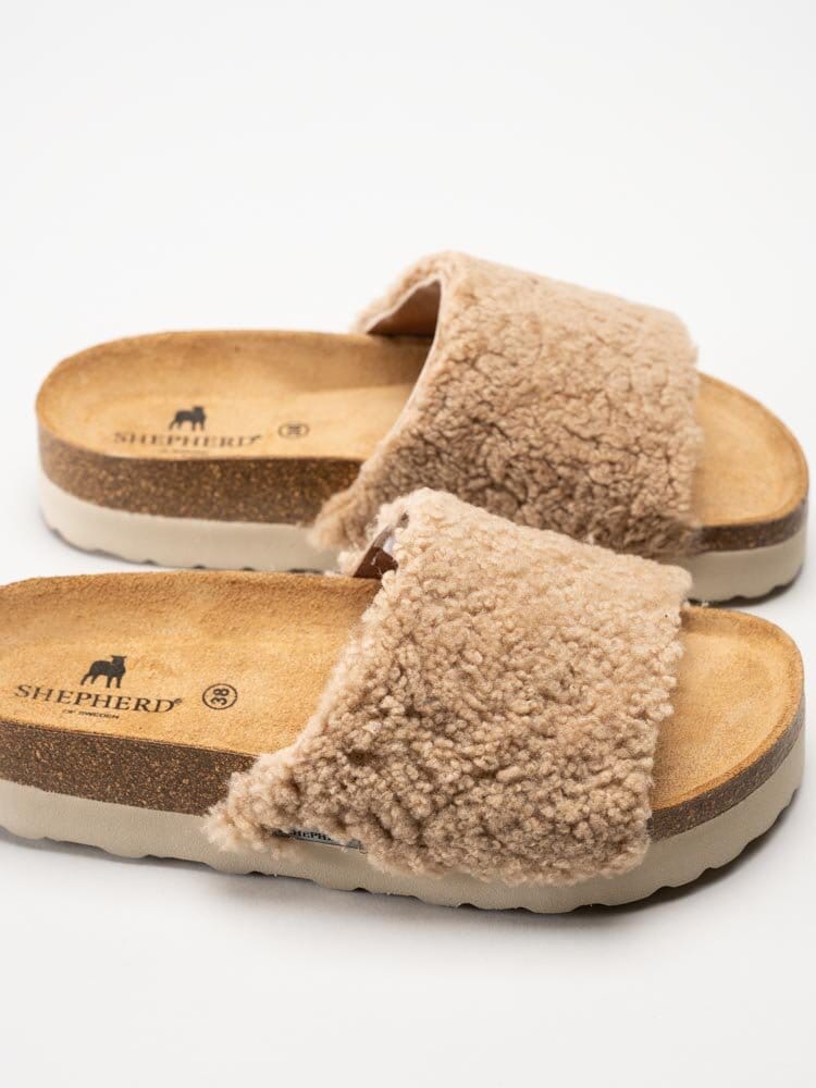 Shepherd - Sigrid - Beige slip in tofflor i fårskinn