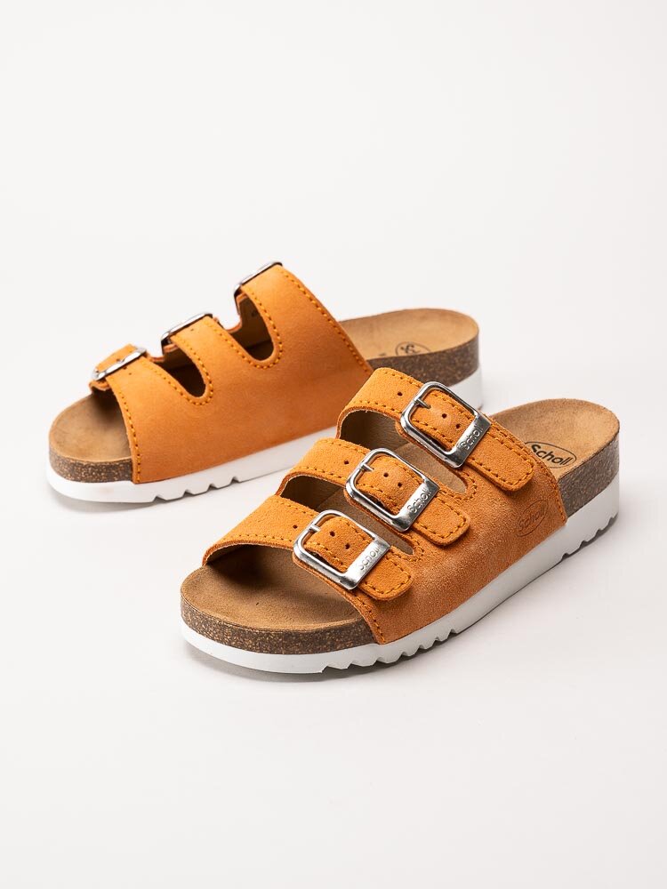 Scholl - Rio Summer Special - Orange slip in sandaler i mocka