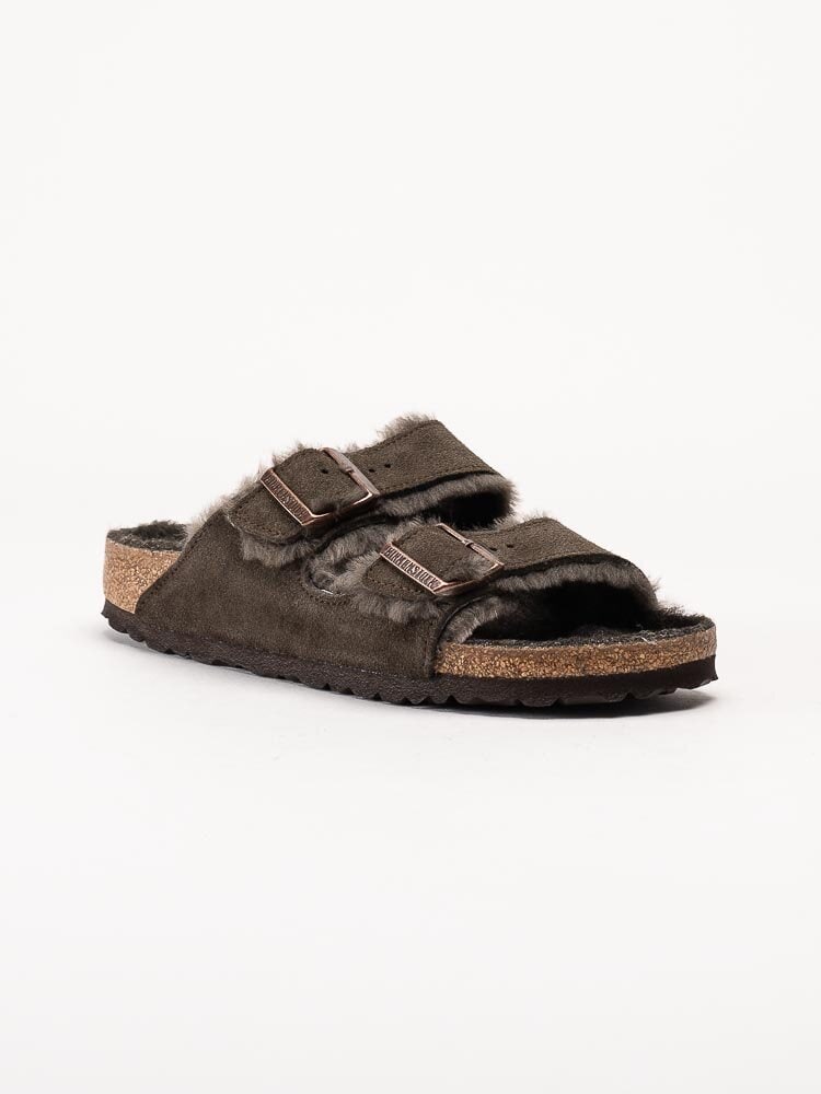 Birkenstock - Arizona Shearling suede - Fårskinnsfodrade slip in sandaler narrow fit