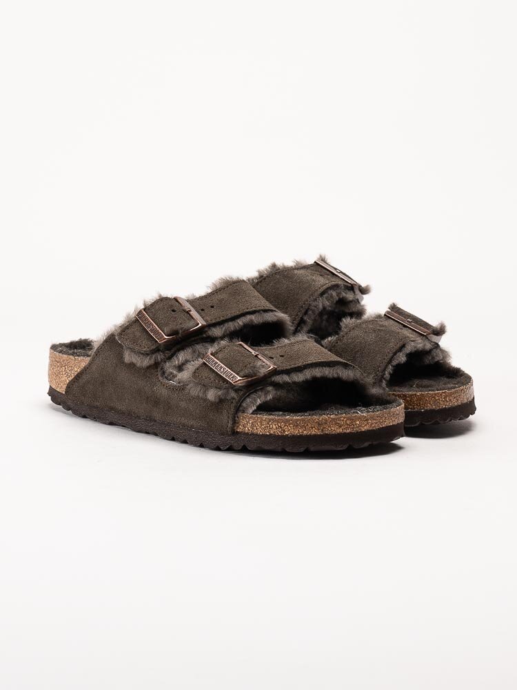 Birkenstock - Arizona Shearling suede - Fårskinnsfodrade slip in sandaler narrow fit